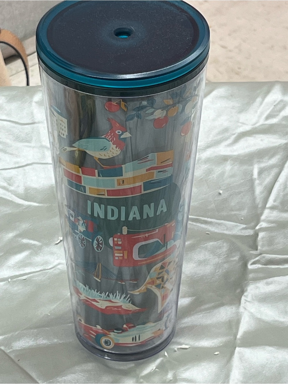 Starbucks Indiana Illustrated Travel Tumbler with Blue Lid Coffee & Tea 2024